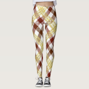 Women's Summer Gingham Checked Plaid Clothing Leggings