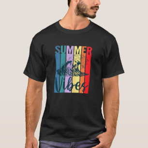 Womens Summer Vibes Retro Vintage Sunset Ocean Wav T-Shirt