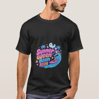 Womens SummerWeen Bash 2025 Skeleton Beach Party H T-Shirt