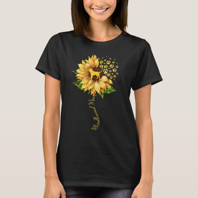 Womens Sunflower Bloodhound Mum Dog T-Shirt (Front)