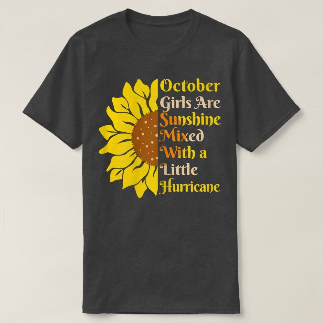 Womens Sunflower Born In October Birthday  Sunshin T-Shirt (Design Front)