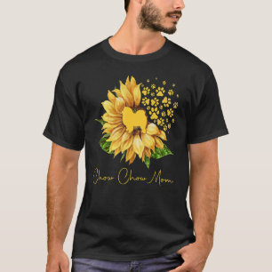 Womens Sunflower Chow Chow Mum Dog Lover T-Shirt