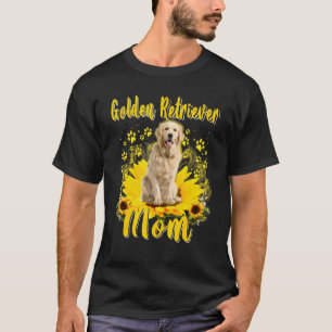 Womens Sunflower Golden Retriever Mum Dog   Mother T-Shirt
