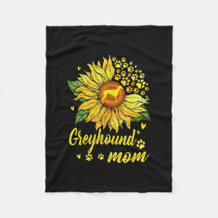 Womens Sunflower Greyhound Mum Dog Lover Gift Fleece Blanket