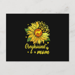 Womens Sunflower Greyhound Mum Dog Lover Gift Holiday Postcard
