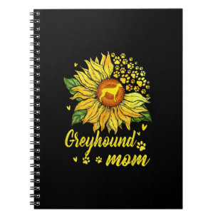 Womens Sunflower Greyhound Mum Dog Lover Gift Notebook