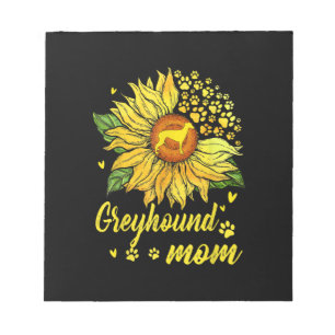 Womens Sunflower Greyhound Mum Dog Lover Gift Notepad