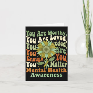 Women's sunflower hope mental health awareness are card