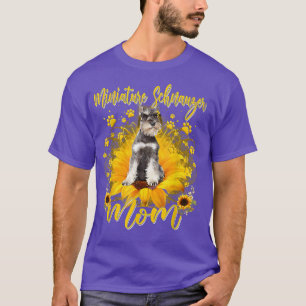 Womens Sunflower Miniature Schnauzer Mum Dog Lover T-Shirt