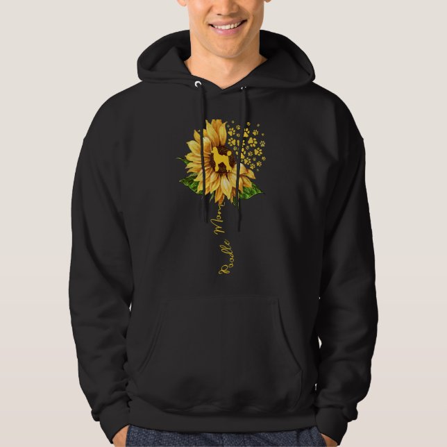 Womens Sunflower Poodle Mum Dog Hoodie (Front)