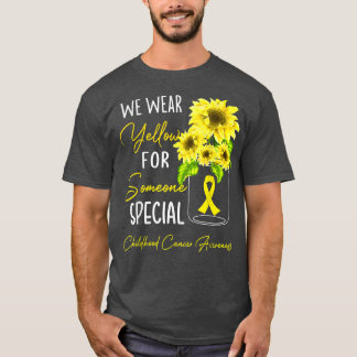 Womens Sunflower We Wear Yellow Childhood Cancer A T-Shirt