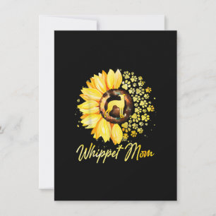 Womens Sunflower Whippet Mum Dog Lover Gift Thank You Card