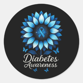 Womens Suower Diabetes Awareness Classic Round Sticker
