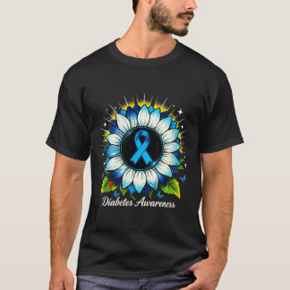 Womens Suower Diabetes Awareness Design T-Shirt