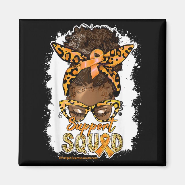 Womens Support-Squad Afro Leopard Lupus Awareness Magnet (Front)