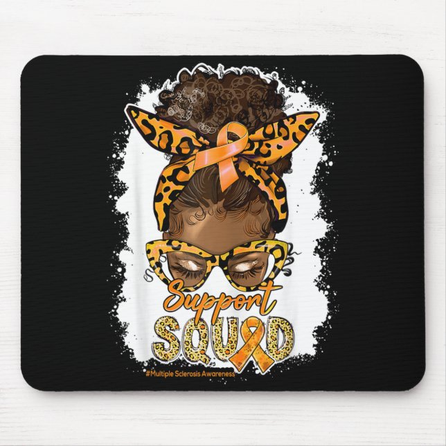 Womens Support-Squad Afro Leopard Lupus Awareness Mouse Pad (Front)