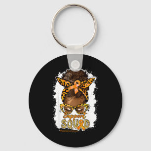 Womens Support Squad Afro Messy Bun Leopard Ms Awa Key Ring