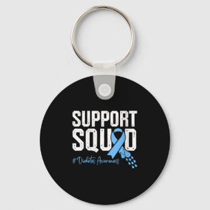 Womens Support Squad Diabetes Awareness V-neck Key Ring