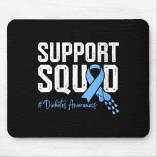 Womens Support Squad Diabetes Awareness V-neck Mouse Pad