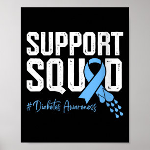 Womens Support Squad Diabetes Awareness V-neck Poster