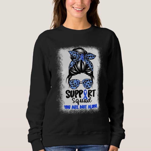 Womens Support Squad Diabets Awareness Leopard Sweatshirt (Front)
