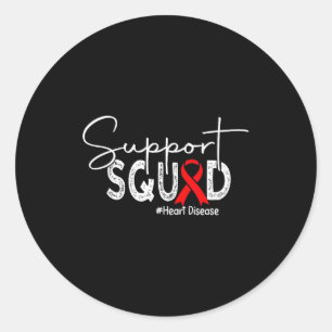Womens Support Squad Family Matching Heart Disease Classic Round Sticker