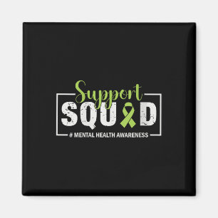 Womens Support Squad Mental Health Awareness Green Magnet
