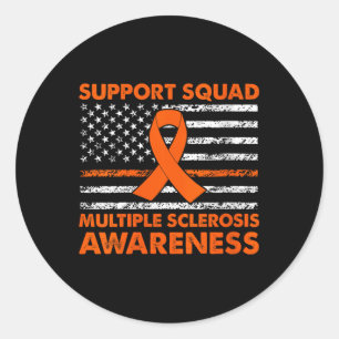 Womens Support Squad Multiple Sclerosis Awareness  Classic Round Sticker