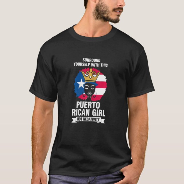 Womens Surround Yourself Puerto Rican Girl Perto R T-Shirt (Front)