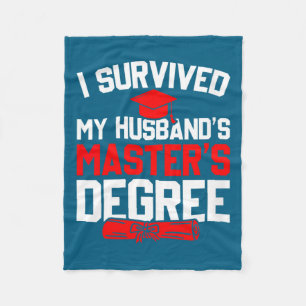 Womens survived husband's master's degree funny fleece blanket
