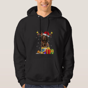 Womens Sussex Spaniel Dog Reindeer Santa Hat Dogs Hoodie