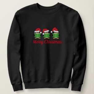 Women's Sweatshirt Holiday Penguin Carolers