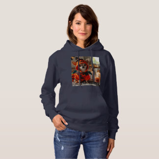 Women's sweatshirt with Chihuahua print in a pumpk