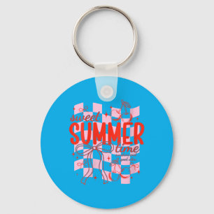Womens Sweet Summer Time Retro Coquette Summer Key Ring