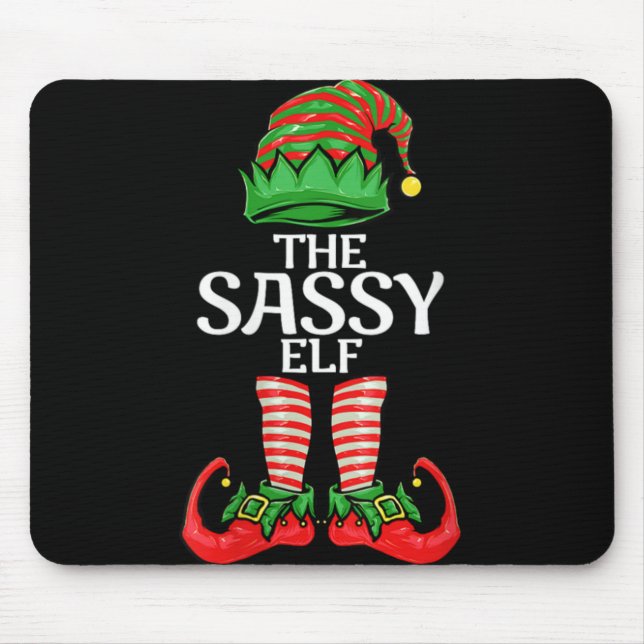 Womens Sy Elf Christmas Family Matching Group V T  Mouse Pad (Front)