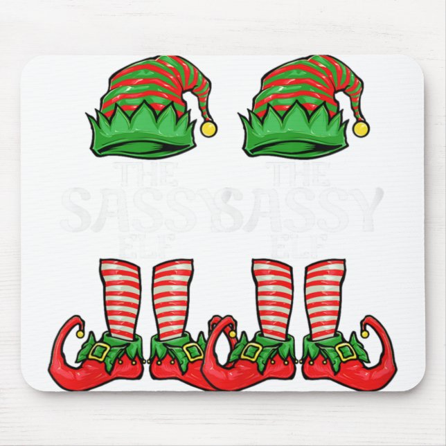 Womens Sy Elf Christmas Family Matching Group V T  Mouse Pad (Front)