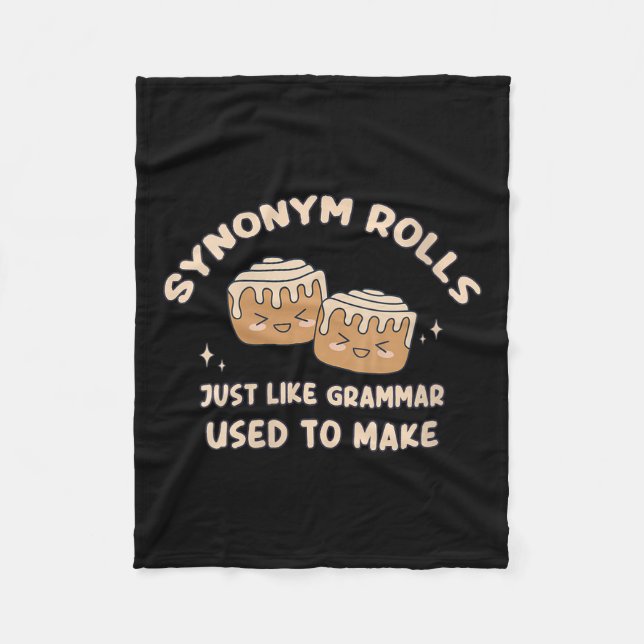 Womens Synonym Rolls Joke Cinnamon Rolls Grammar P Fleece Blanket (Front)