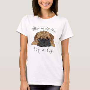 Women's T-Shirt Dog Hug a Dog! Bulldog Puppy