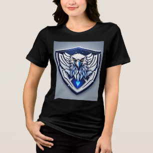 "Women's T-Shirt with Bold Eagle Logo Design Tri-Blend Shirt