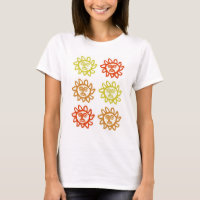Women's T-Shirt With Bold Face Sun Design