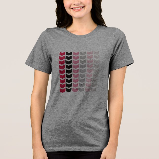 Women's T-Shirt with Geometric Pattern - Gradient  Tri-Blend Shirt (Front)