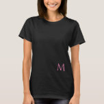 Women's T-Shirts Monogram Modern Elegant Black<br><div class="desc">Women's T-Shirts Monogram Modern Elegant Black Trendy Template Personalise Basic T-Shirt.</div>