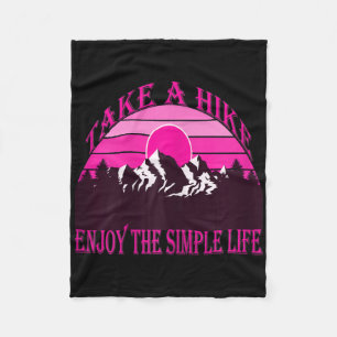 Womens Take A Hike, Enjoy The Simple Life Mountain Fleece Blanket