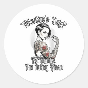 Womens Tattooed Single Woman Inked Woman For Anti Classic Round Sticker