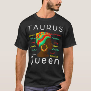 Womens Taurus Queen Afro Horoscope April 20 May 2 T-Shirt
