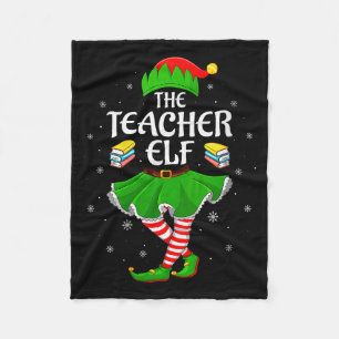 Womens Teacher Elf Christmas Family Girls Women El Fleece Blanket