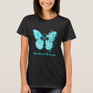 Womens Teal Butterfly Faith Scleroderma Awareness T-Shirt