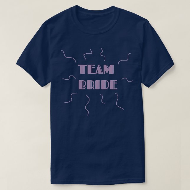 Womens Team Bride Pastel Purple Tet Lines Fun  T-Shirt (Design Front)