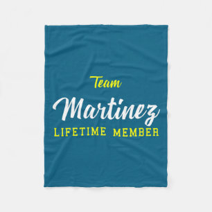 Womens Team Martinez Lifetime Member Surname Birth Fleece Blanket