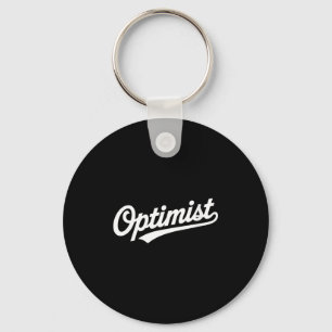 Women's team optimist script retro typography word key ring